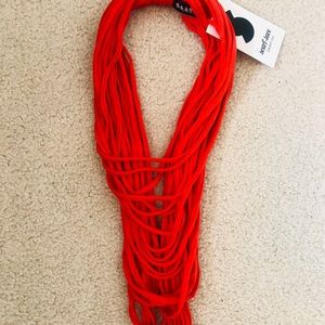 🧡NWT-UNIQUE hand made orange/coral layered scarf